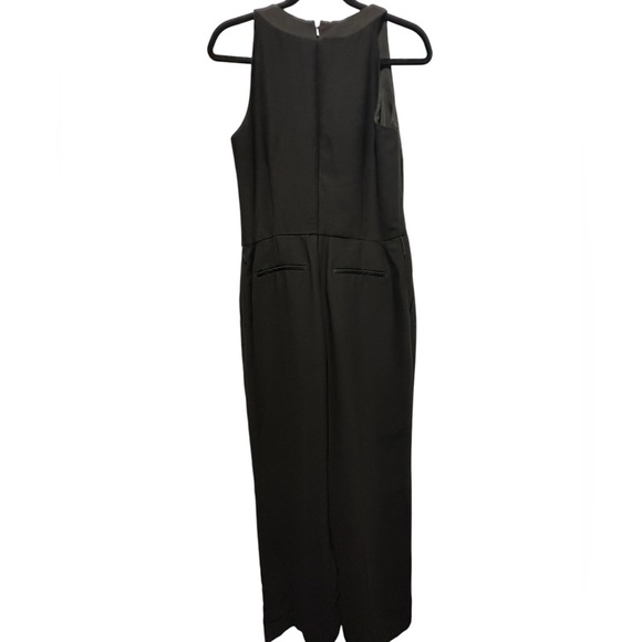 A134 Banana Republic Jumpsuit V Neck Sleeveless Satin Tuxedo Wedding Evening 4 - Picture 4 of 12